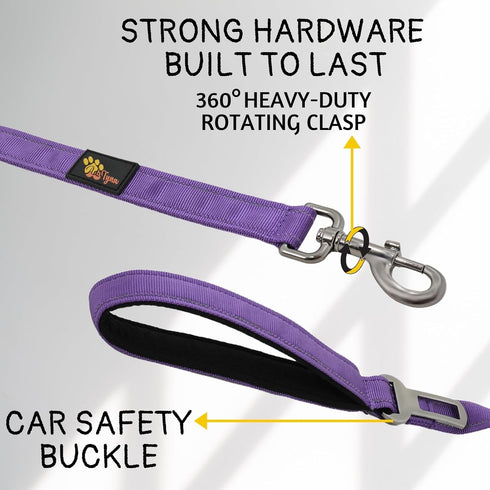 Heavy Duty Bungee Dog Leash - 6 ft to 7.5 ft for Large and Medium Dogs, No Pull Reflective Tactical Leash with Soft