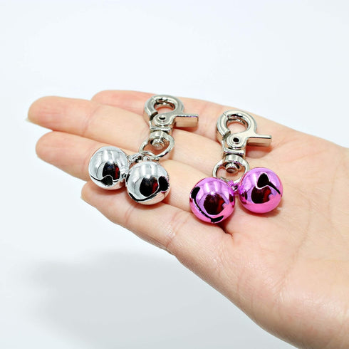 Bells for Dog Collars - 2 Pack Stainless Steel Bell Necklace for Dogs & Cats, Pet Pendant Accessories