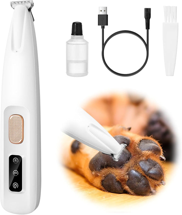 Palksky Dog Paw Trimmer, Saffory Electric Dog Clippers with LED Display, Rechargeable Micro Precision Trimmer