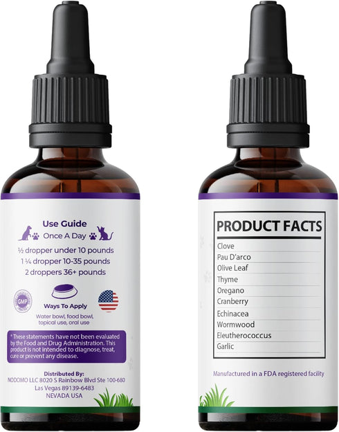 Herbal Supplements for Dogs & Cats | Health Supplies Drops | Herbal Remedy with Cranberry, Respiratory & Cold Drop