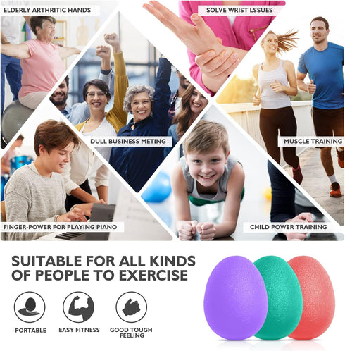 Set 3 Peradix Hand Grip Strength Trainer, Stress Relief Ball, Wrist Rehab Therapy Hand Grip Equipment Ball Squishy