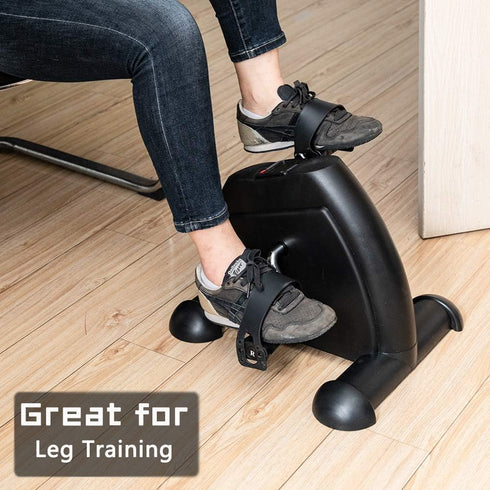 Byya W002K Mini Exercise Bike with Adjustable Resistance,LED Display,Portable Fitness Pedal Stationary Under Desk Foot