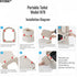 Portable toilet seat with armrests, with lid, with tissue holder, with seat function, robust, easy to clean, no power