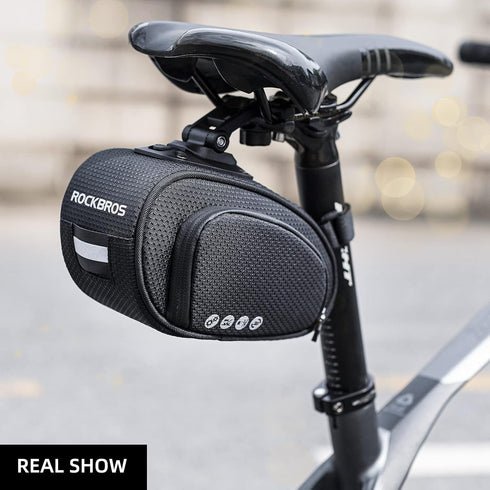 ROCKBROS Bike Saddle Bag Under Seat Pack Pouch for Cycling with Adjustable Mounting