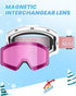 OutdoorMaster Falcon Kids Ski Goggles with Magnetic Interchangeable Lens, Anti Fog UV Protection