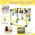 Bhyhok 8 Puppy Play Gym with Hanging Toys, Indoor Activity Gym for Small Dog with Enrichment Interactive Toy Adjustable