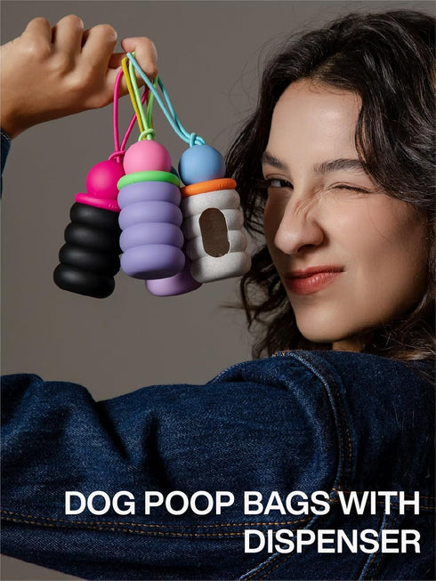 1 105 Dog Poop Bags with Dispenser, Leak Proof and Extra Thick Pet Waste Bags for Walking Dog and Cats Litter, Bag