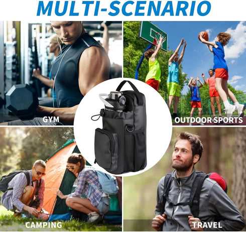 Xan Concept Magnetic Gym Bag for Men and Women,Water Bottle Bag with Phone Pockets & Shoulder Strap,Powerful Magnet Gym