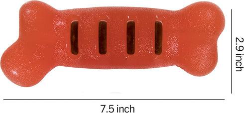 Starmark Treat Ringer FlexGrip Bone, Large, Red