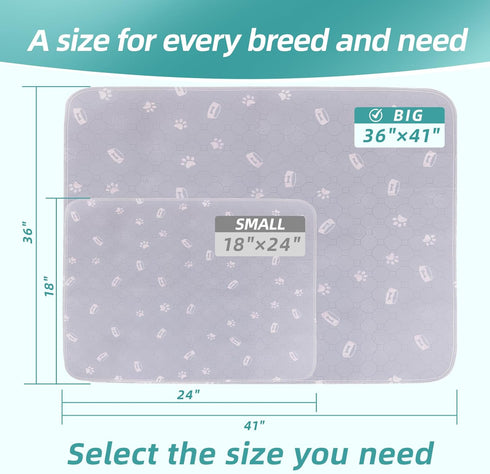 LINDOPTWS (2-Pack, 36"x41") Washable Puppy Pads - Reusable, Ultra Absorbent & Leak-Proof Pee Pads for Dogs Washable