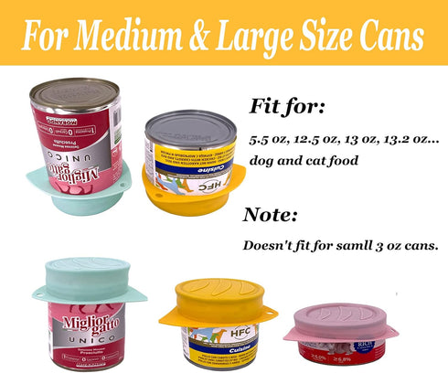 3 Pack Silicone Stretch Lids for Dog Cat Food Cans, Reusable Universal Size Covers for Medium and Large Cans