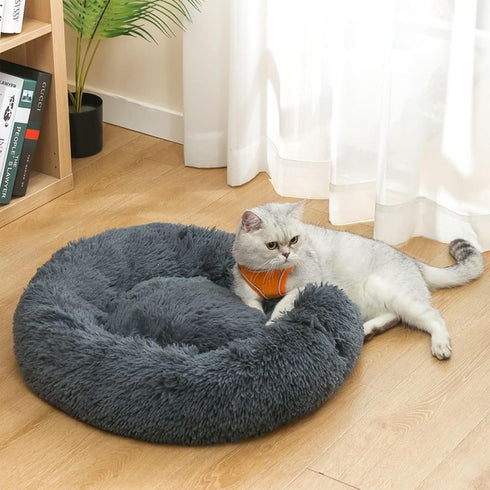 Dog Bed for Small Medium Large Dogs - 20 inch Calming Bed - Washable Round Cozy Soft Pet Bed with Slip-Resistant Bottom