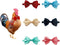 6 Pieces St. Patrick’s Day Chicken Bow Ties, Chicken Collar, Rooster Collar, Small Animal Bow