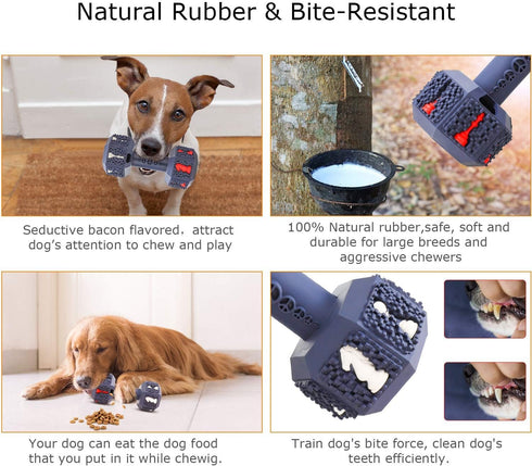 Dog Chew Toy for Aggressive Chewers, Interactive Dental Toy for Training and Cleaning Teeth for Small Medium Dogs