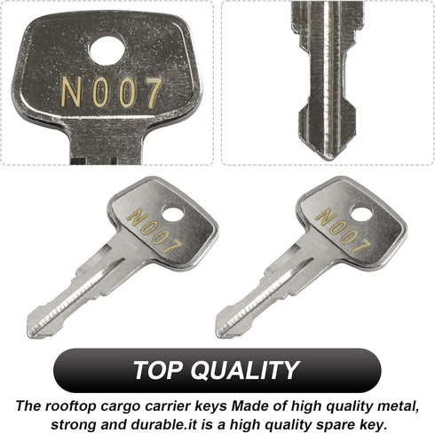 Thule Roof Rack Replacement Key N007, for Yakima & Thule Ski, Roof, Cargo Box, Carrier Racks