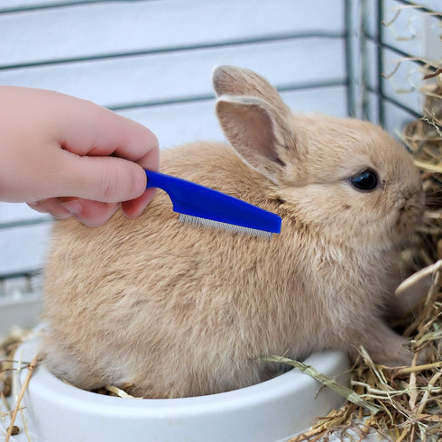 4 Pieces Bunny Grooming Kit, Rabbit Grooming Brush, Nail Clipper, Comb, and Bath Brush with Adjustable Handle