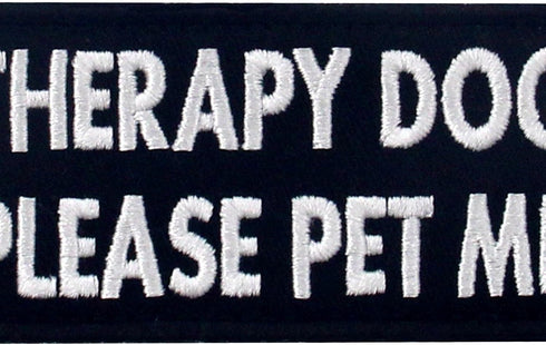 Therapy Dog Please Pet Me Service Dog Morale Tactical Patch Embroidered Vest/Harnesses Badge Fastener Hook & Loop Emblem by TailWag Planet