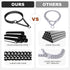 Black Stainless Steel Dog Chain Collar, Adjustable Chew Proof Metal Cuban Link Collar for Large Medium Small Dogs