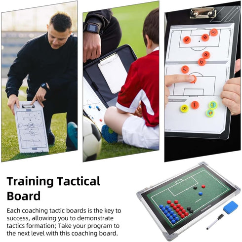 VALICLUD Soccer Coaching Board Aluminum Alloy Football Whiteboard Magnetic Dry Erase Portable Sports Match Planning