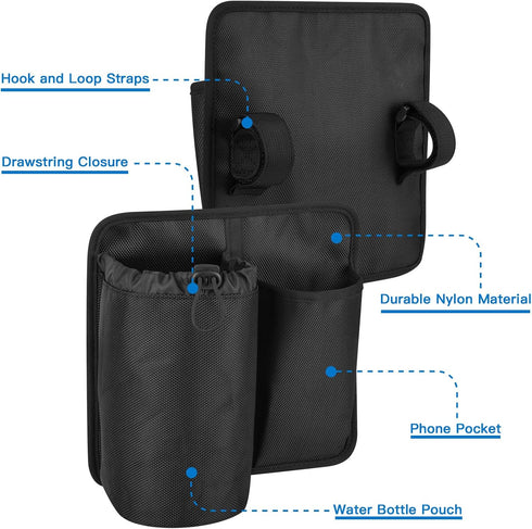 Xxerciz Chair Cup Holder with Phone Holder Adjustable Nylon Armrest Drink Holder Organizer Universal Water Bottle
