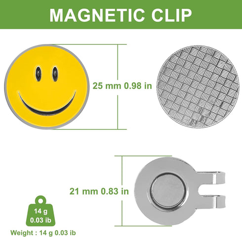 Golf Ball Marker with Magnetic Hat Clip, Funny Golf Accessories, Golf Gifts for Men, 25 MM