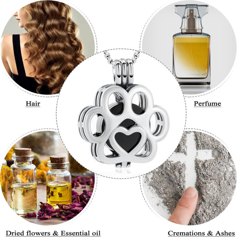 Oinsi Pet Cremation Jewelry for Ashes, Stainless Steel Memorial Locket Urn Necklace for Dog/Cat, Keepsake Jewelry