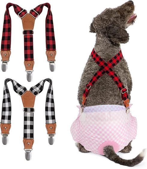 Pet Soft Dog Suspenders 2 Pieces Female Dog Diaper Suspenders for Dogs