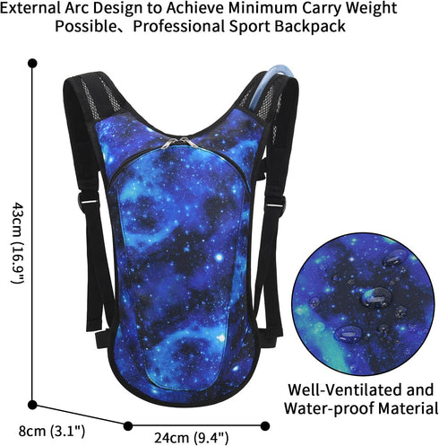Roptat Hydration Backpack: Lightweight Pack with 2L Bladder for Women and Men Running, Riding, Biking