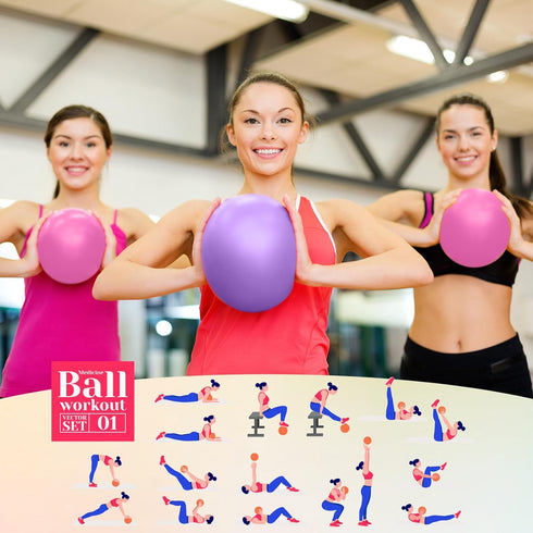 20 9 Inch Sotiff Pcs Small Exercise Pilates Ball Bulk Mini Yoga Ball Anti Burst and Slip for Stability Fitness Physical