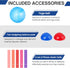 Honoson Set, Half Ball Trainer Yoga Ball with Resistant Band Foot Pump Half Exercise with Fitness Elastic Belt Hedgehog