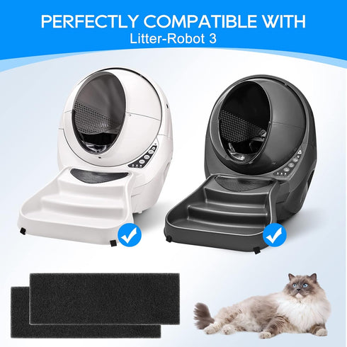 10-Pack Carbon Filters for Litter-Robot 3, Activated Carbon Litter Box Filter Replacement