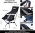 Backpacking, Wildhiker Portable Compact Folding Camping Chairs Lightweight High Back with Pillow, Deep Recline