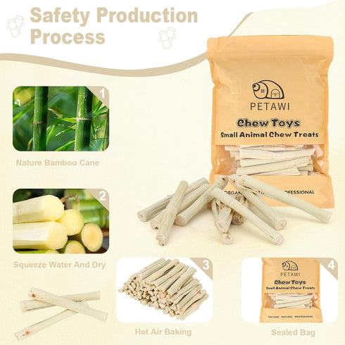 Petawi 500g Chinchilla Chinchilla Sweet Bamboo Chew Sticks Natural Rabbit Guinea Pig Chews Sticks Toys for Teeth Bunny