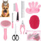 9 Pcs Dog Grooming Brush Kit, Self Cleaning Slicker, Cat Brush, Nail Clippers, Adjustable Strap Scissors (Fresh Color)