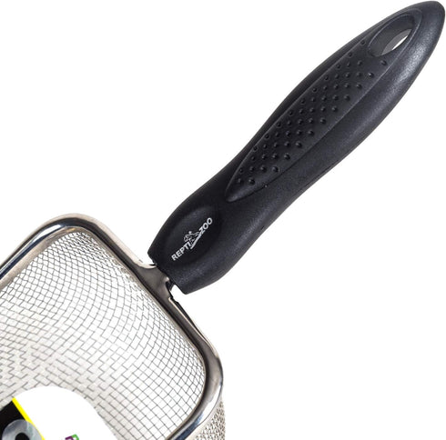 REPTI Zoo Stainless Steel Fine Mesh Reptile Sand Shovel, Long-Lasting Litter Cleaner, Terrarium Substrate Corner Scoop