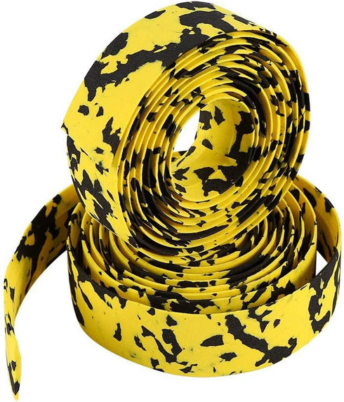 Handlebar Tape - 2Pcs Fade Resistance Bike Reflective Grip Wrap Tape with 2 Bar Plugs
