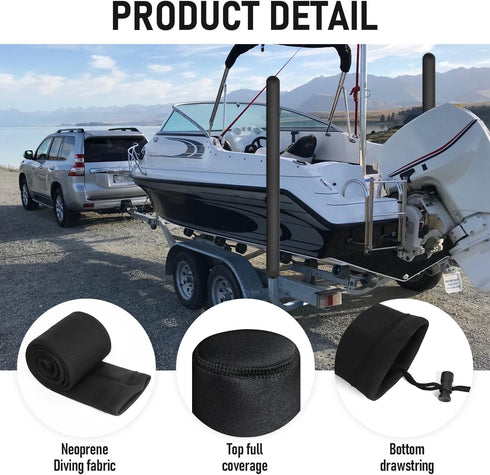 ZHAO 48 Inch Boat Trailer Guide Pole Cover and Pad - Heavy Duty Marine Trailer Guide Poles Cover for Jet Ski Boat