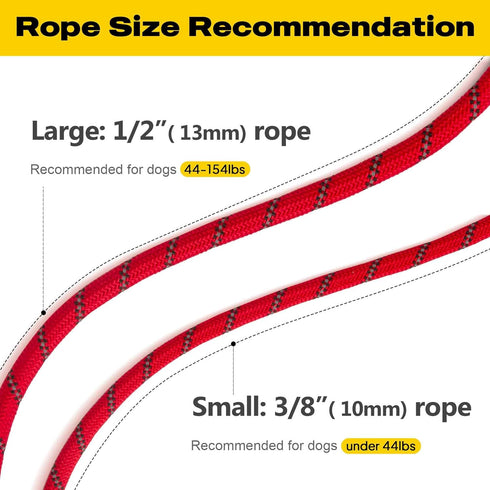 Fida Durable Slip Lead - 6 FT x 1/2" Heavy Duty Rope for Large Dogs, No Pull Training Loop Leash, Red