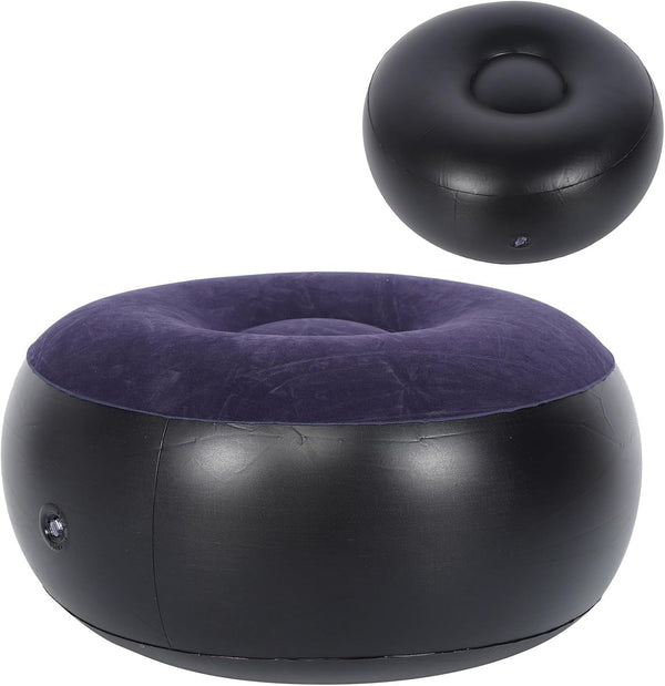 Mimdixy Inflatable Ottoman, Portable Outdoor Camping Chair Sofa Inflatable Flocking Stool Footrest Flexible