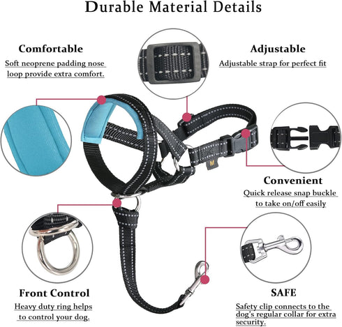 BARKLESS Dog Head Collar, No Pull Head Halter with Soft Padding, Sturdy Dog Halters for Large Merdium Small Dogs