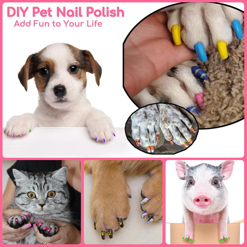 OLINGYOU Dry-20 Set Dog Nail Polish Dog Nail Polish Pens Quick Colors, Pet Nail Polish for Dogs DIY Dogs Puppy Nails
