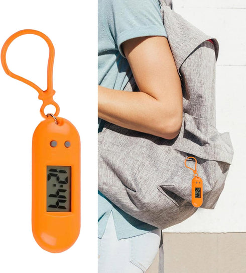 jojnsha Backpack LED Digital Keychain Pocket Watch Portable Miniature Clock for Students Kids Lightweight Timepiece