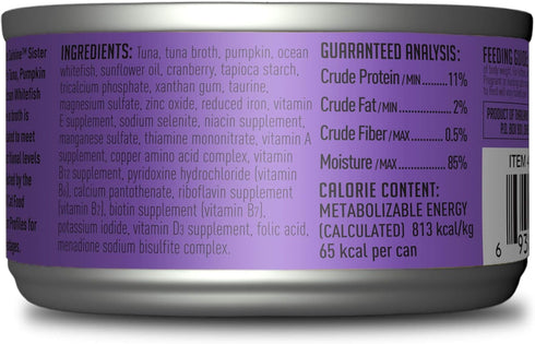 Petite Cuisine Grain Free Wet Cat Food, Sister Rose's Tuna, Pumpkin & Ocean Whitefish, 24 Cans 2.8 oz