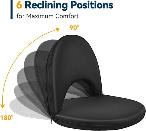 VSTKEN 6 Floor Chair - Reclining Stadium Seats with Back Support, Position Adjustable - Portable Beach Chair