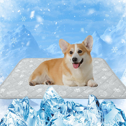 MH MYLUNE HOME Self Cooling Mat for Dog, 28”x39” Arc-Chill Cooling Fiber, Foldable Washable Non-Toxic Summer Pet Blanket