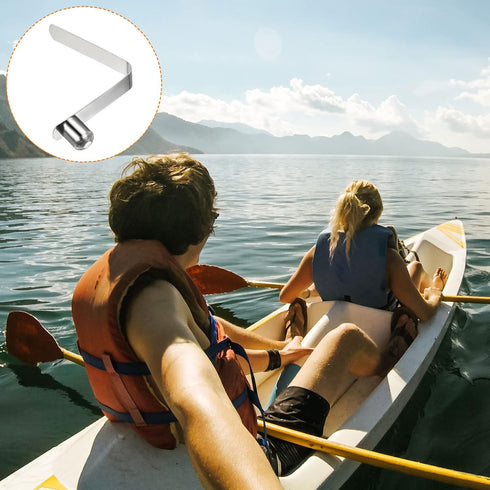 PATIKIL 12x9.5mm Kayak Paddle Snaps, 8 Pack Pole Push Button Spring Clips, Steel Solid Button Locking Tube for Camping
