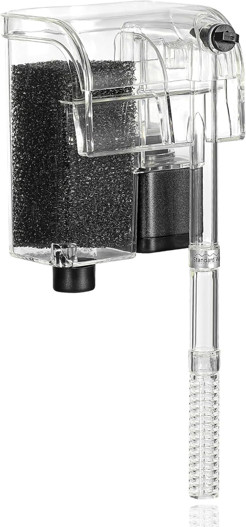 DaToo Hang On Waterfall Aquarium Filter, Small Fish Tank Filter, Quiet 66GPH, 3W Adjustable for 2 to 8 Gallons