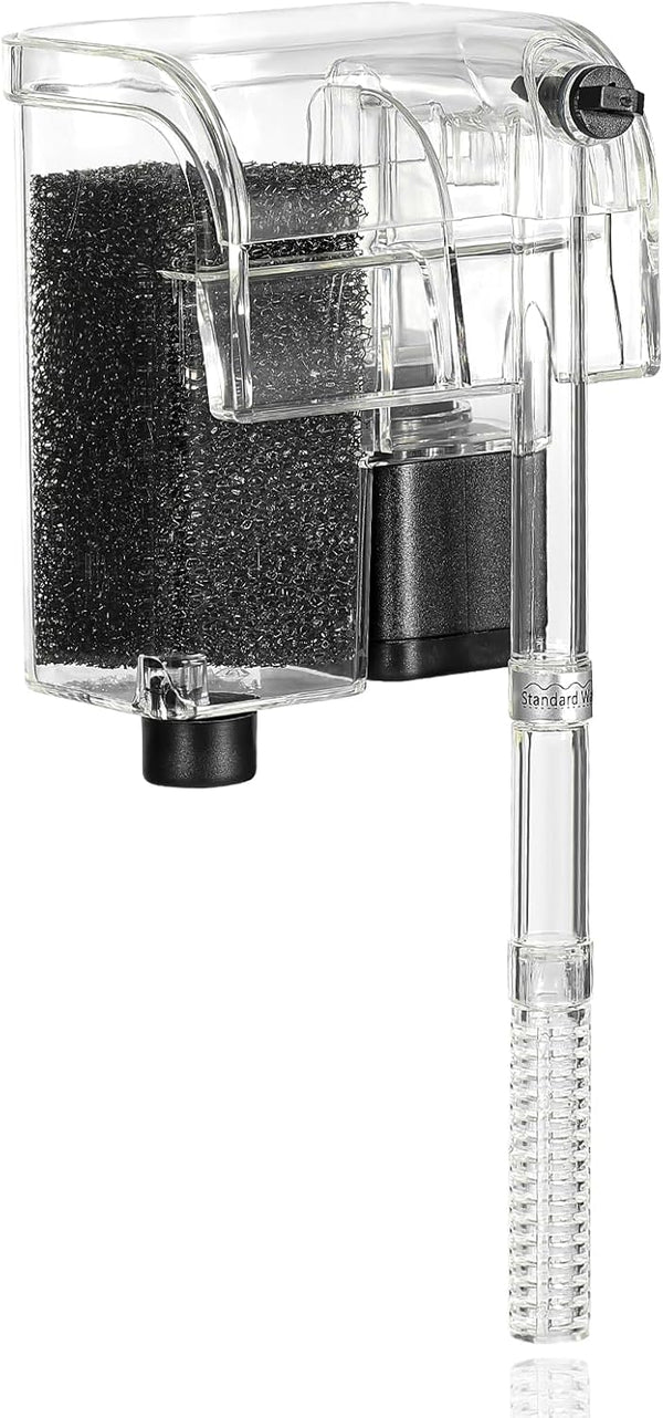 DaToo Hang On Waterfall Aquarium Filter, Small Fish Tank Filter, Quiet 66GPH, 3W Adjustable for 2 to 8 Gallons