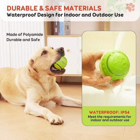 3.15 inches) Interactive Dog Toys Ball for Small & Medium Dogs, Durable Chew Toy for Aggressive Chewers, Automatic