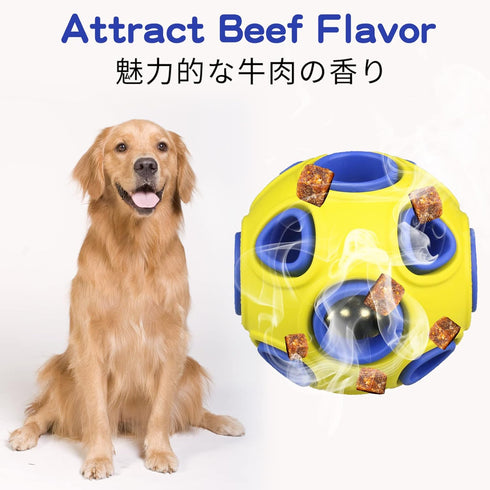 SCHITEC Dog Balls with Bell Sound, 2 Pack, Rubber Bouncy Fetch Ball for Medium Large Dogs